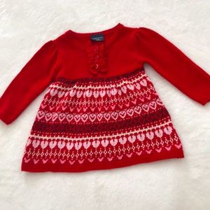 Baby Dress 3-6 Mo Valentines! Knit, Hearts, Red